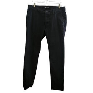 Zara Men black denim wear chino style straight leg pants size 38